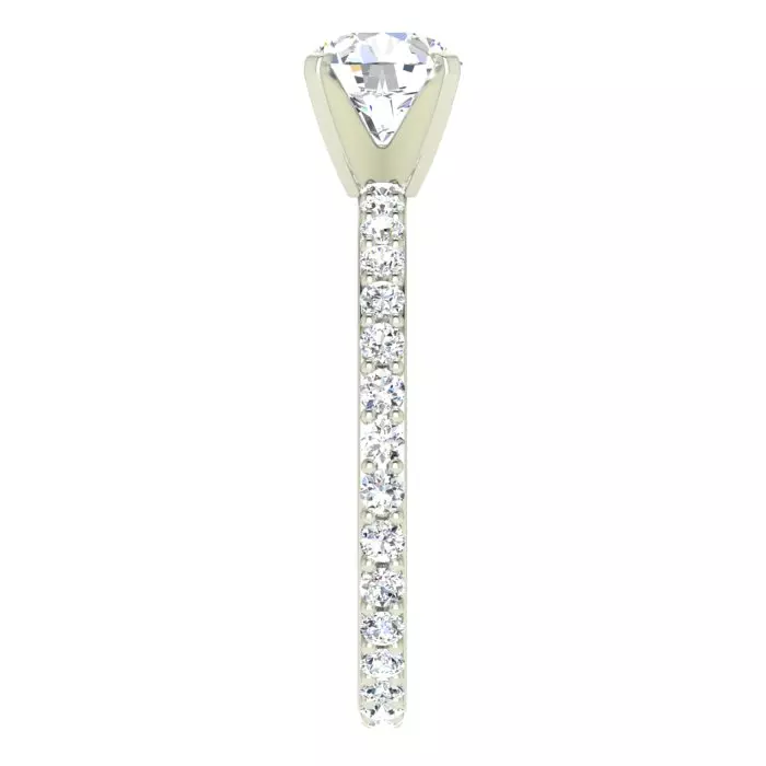 14K WHITE GOLD 2MM SHARED PRONG DIAMOND SEMI-MOUNTING RING